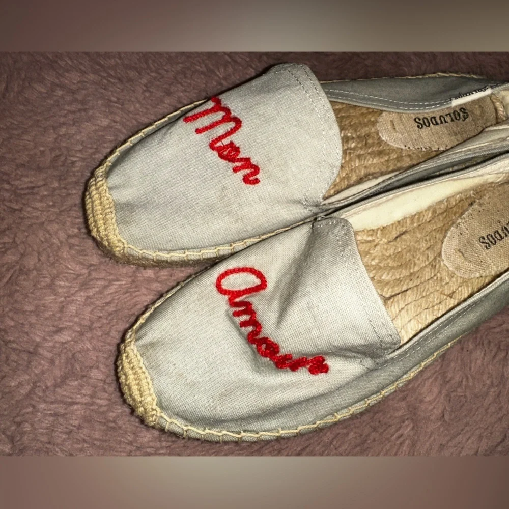 Soludos Women's Espadrilles flats grey mon amour 7.5 summer vacation beach